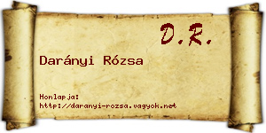 Darányi Rózsa névjegykártya